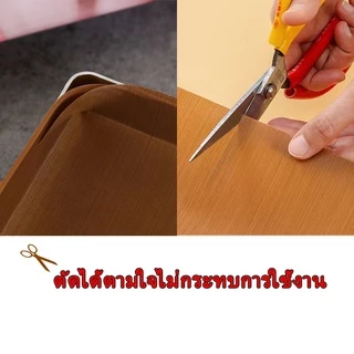 🍕แผ่นรองอบเคลือบเทฟล่อน รุ่นเนื้อหนา เคลือบมัน แผ่นรองอบเทฟล่อน กันน้ำมันทนความร้อน กระดาษรองอบเทฟลอนที่ใช้ซ้ำได้ 2 ขนาด