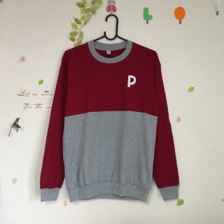 เสื้อแขนยาว แดงเทา (เปลี่ยนอักษรได้)