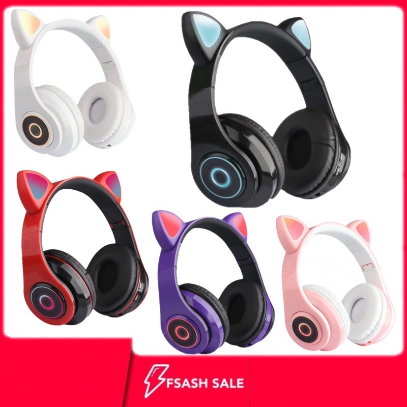 ถูกดี! หูฟังไร้สาย PM หูฟัง B39 Bluetooth 5.0 Headphones Wireless หูฟังบลูทูธ หูฟังหูแมวพับได้ หูฟัง