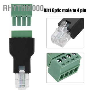 Rhythm000 อีเธอร์เน็ตเชื่อมต่อ Rj11 6P4C Male To 4 Pin สกรูเทอร์มินัล