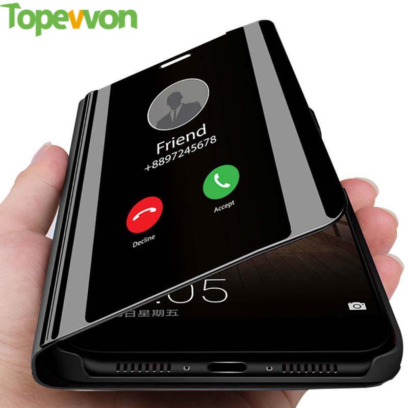 SAMSUNG กระจกดูสมาร์ทสําหรับSamsung Galaxy A01 A11 A21 A21S A31 A51 A71 หรูหราเปลือกเดิมFundaกลับฝาครอบโทรศัพท์หนัง