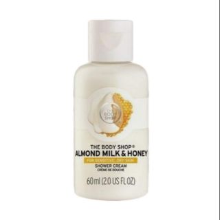 The Body Shop ALMOND MILK &amp; HONEY SOOTHING &amp; CARING SHOWER CREAM ขนาด 60มิล MFG 2018 EXP 2022