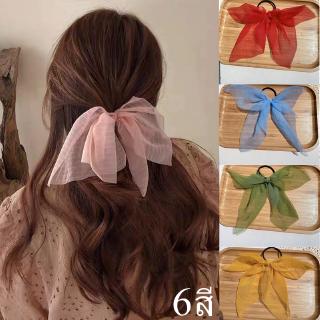 CICI นางฟ้าฝรั่งเศสเชือกผมยางรัดยางยืด Vintage Bow Hair Rope