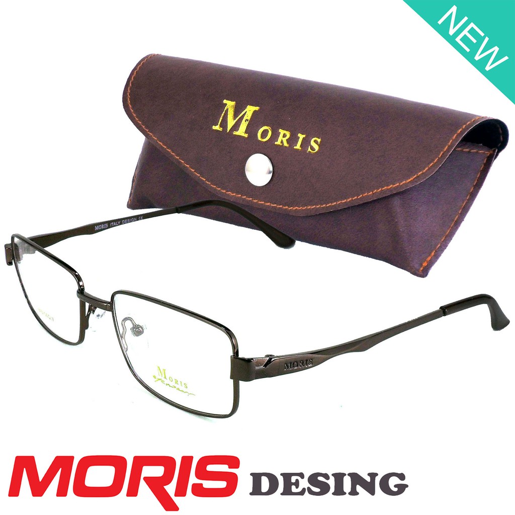 Moris แว่นตา รุ่น 2816 สีน้ำตาล กรอบเต็ม ขาข้อต่อ วัสดุ สแตนเลส สตีล (สำหรับตัดเลนส์) กรอบแว่นตา Eye