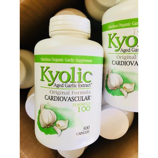 กระเทียมบ่มสกัดไร้กลิน ออร์แกนิค Kyolic® Aged Garlic Extract™ Formula 100 สูตรดั้งเดิม 300แคปซูล Cardiovascular,Wakunaga