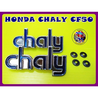 โลโก้ติดตัวถัง ชาลี สีน้ำเงิน - Honda Chaly CF50 CF70 Emblem Side Frame Dark Blue Set