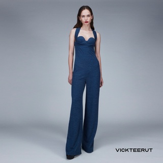 VICKTEERUT Criss Cross Back Bustier Jumpsuits จัมพ์สูท สายไขว้หลัง