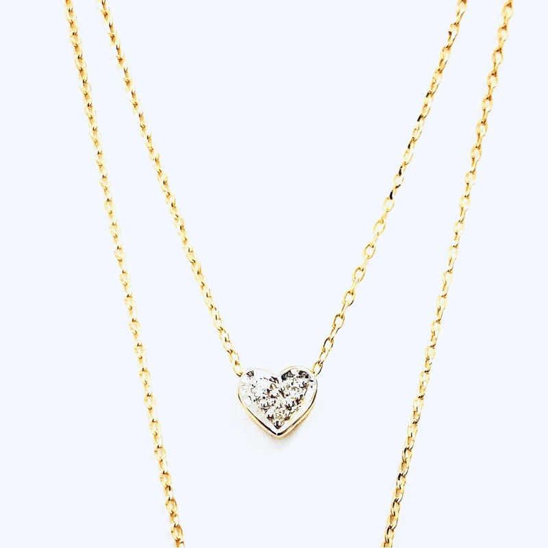 Princely จี้เพชรพร้อมสร้อยคอทอง9Kลายโซ่นำเข้าจาอิตาลีของแท้100%มีบัตรรับประกัน