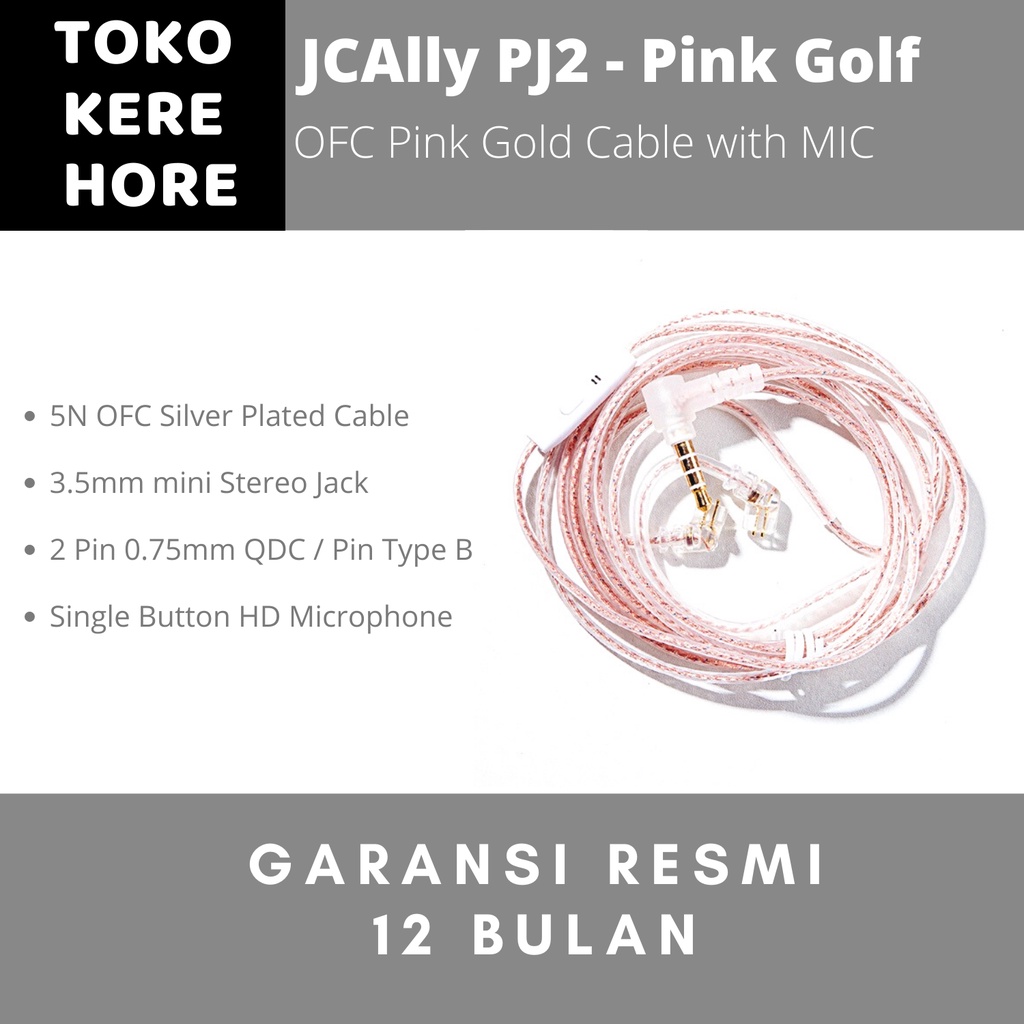 Jcally PJ2 5N OFC Pink Gold สายหูฟัง KZ EDX ZST ZSN ZS10 Pro