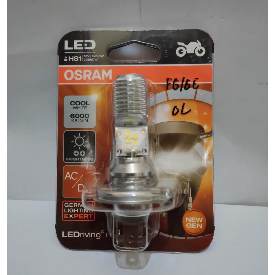 Bulb.Led ไฟหน้า.OSRAM LED T19 M5 K1 ไฟหน้ามอเตอร์ไซค์ H6.H4 เป็ดอัตโนมัติ AC/DC สีขาว