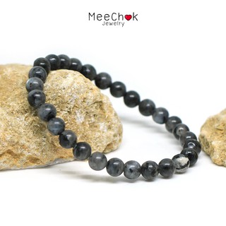 หินแบล็คลาบราดอไลท์ หินลาวิไคต์ Black Labradorite Larvikite 6 มิล หินแห่งเวทมนต์ By.Meechok