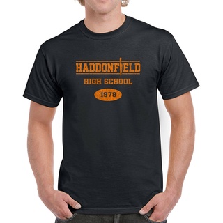 เสื้อยืดผ้าฝ้ายพิมพ์ลายขายดี เสื้อยืด พิมพ์ลาย Haddonfield High School เครื่องแต่งกายฮาโลวีน สุดเท่ น่ากลัว สําหรับผู้ชา