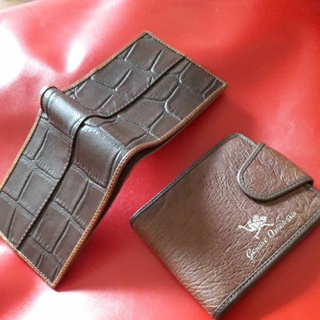 crocodile and ostrich skin pocket coin wallet