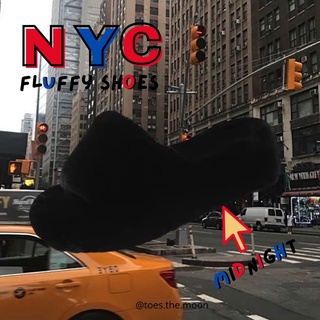 (พร้อมส่ง) NYC Fluffy Shoes - ร้องเท้าส้นตึกแฟชั่น