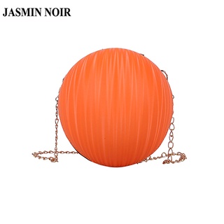 กระเป๋าสะพายข้าง ทรงกลม พิมพ์ลายทาง Jasmin Noir พร้อมสายสะพาย สําหรับผู้หญิง