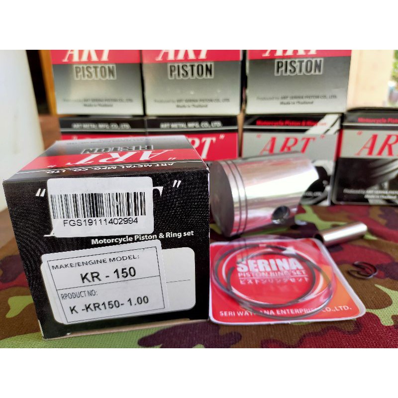ลูกสูบ KR150 แดช vr150 แท้ ART กล่องดำ  พร้อมแหวน+สลักลูกสูบ+กิ๊บล๊อค