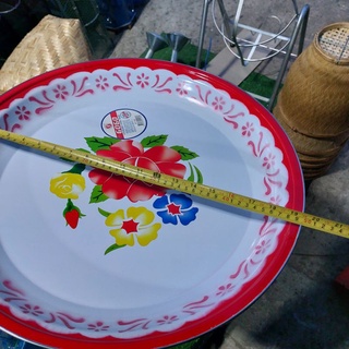 ถาด ขนาด 50 เซนติเมตร ถาดเคลือบ ถาดสังกะสีโบราณ ถาดใส่อาหาร ถาดโบราณ ถาดสังกะสีเคลือบ