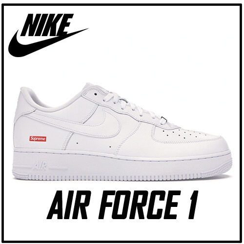 แท้  Nike Air Force 1 AF1 - Supreme White รองเท้าผ้าใบที่ทนต่อการสึกหรอและระบายอากาศได้ดี - สีขาว