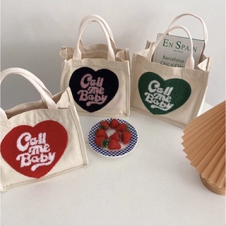 🌈กระเป๋า Call me baby bag🍎 มายเบบี้รูปหัวใจด้านหน้ามีความขนเบาๆ คล้องแขนน่ารักๆ