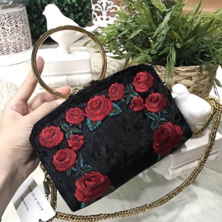 CHARLES &amp; KIETH Rose Embroidery Sling Bag