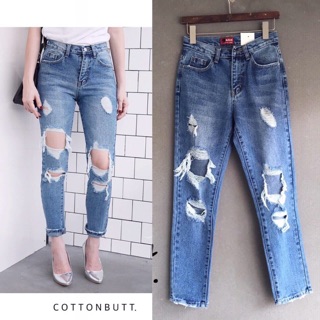 High Waist Ripped Jeans Pant