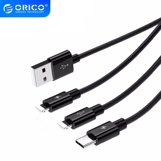 ORICO(UTS2,UTS3) 3 in 1 Charging Cable USB Type C Cables(1micro+2ไลต์นิง หรือ1Type C+2ไลต์นิง) ยาว1.2เมตร