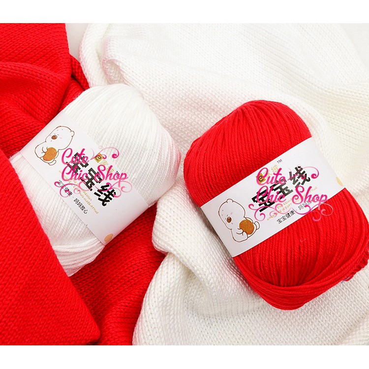 ไหมพรมคอตตอนนมนาโนเงา นุ่ม ลื่น ชุดที่1 น้ำหนัก 50กรัม ✨พร้อมส่งค่ะ✨