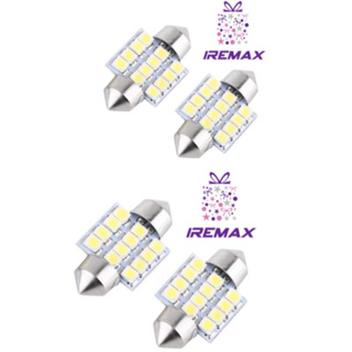 iRemax ไฟเพดานรถยนต์LED16Light x 4 หลอด สีขาว 31mm.