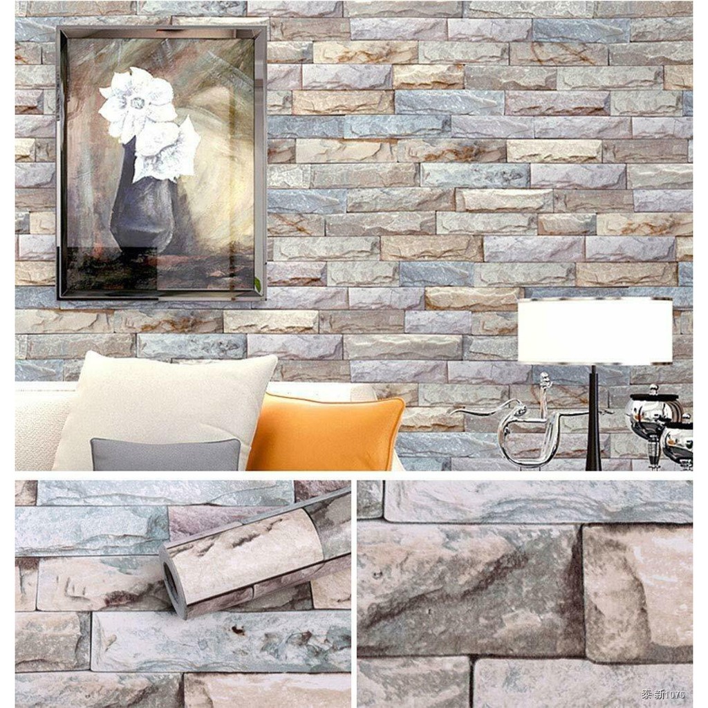 HaoHome Bright Brick Self Adhesive Wallpaper Peel and Stick Contact Paper Decor Vinyl