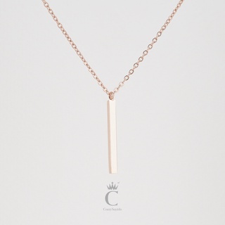 CozzySayido สร้อยคอจี้แท่งสี่เหลี่ยม สวยเก๋ ไม่ลอกไม่ดำ โดนน้ำหอม แอลกอฮอล์ เล่นทะเล ออกกำลังกายได้ แข็งแรงไม่ขาดง่าย