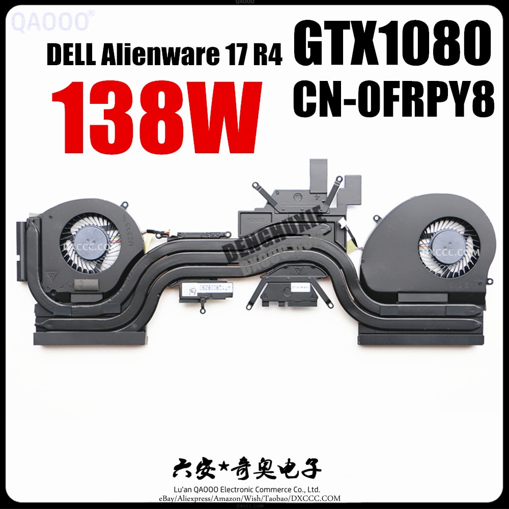 พัดลม CPU แล็ปท็อปใหม่สําหรับ DELL Alienware 17 R4 17R5 P31E CPU & GPU COOLING FAN MG75090V1-C060-S9