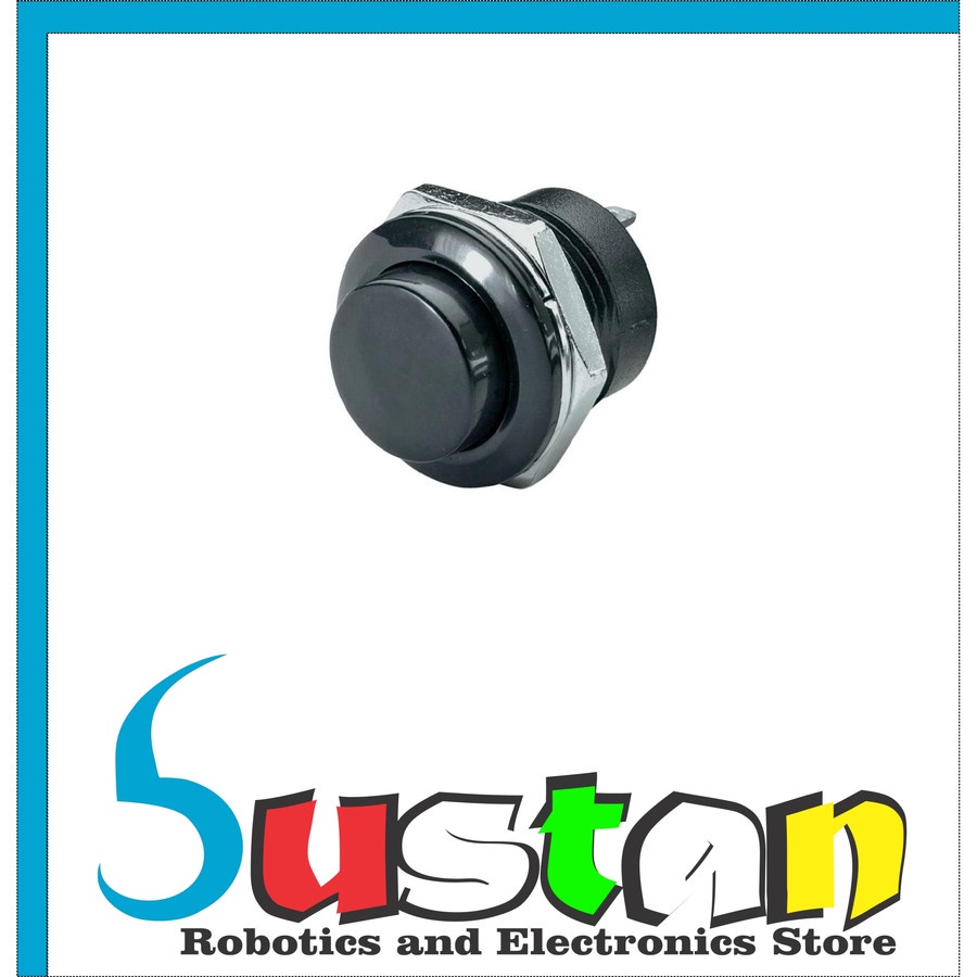 R13-507 2Pin SPST Momentary สวิตช์ปุ่มกดสีดํา 125V/6A 250V/3A