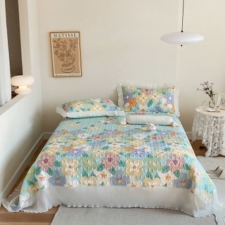 🥨ผ้าคลุมเตียง ผ้าปูเตียง สไตล์เกาหลีผ้าปูที่นอน bedspread ชุดเครื่องนอน เตียงผ้าห่มครอบคลุมผ้าฝ้าย สากลสำหรับทุกฤดูกาล