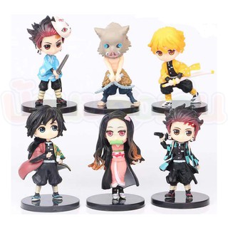 MKTOY โมเดลดาบพิฆาตอสูร ดาบพิฆาต โมเดลชุด6ตัว kimetsu no Yaiba ความสูง 8 Cm. BKL028