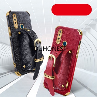 เคส Vivo V15 Pro เคส Vivo V23 Pro เคส Vivo S12 Pro เคส Vivo Y17 Case Vivo Y3 Y3S Case Vivo Y1 Case Vivo Y12 Y15 Case Vivo V23E S10E Case Vivo U10 Luxury Shockproof Softcase Crocodile Pattern Leather Wrist Strap Phone Case โทรศัพท์มือถือหนังนิ่ม กันกระแทก