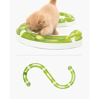 รางบอล Catit Play Circuit Cat Toy Ball Chaser Toy Track Able to Change Shapes For All Cats Size S