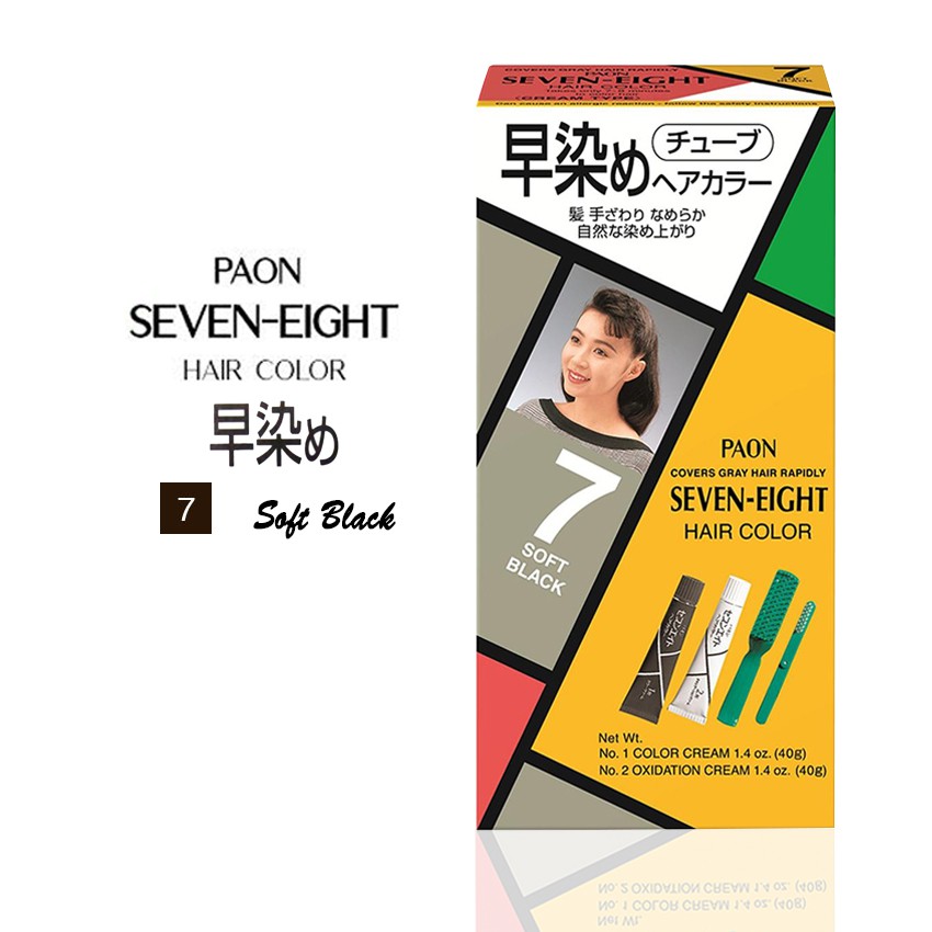 PAON Seven Eight Hair Color Brown & Black #04,#05,#06,#07 พาออน เซเว่น-เอท  ครีมเปลี่ยนสีผม 40g. | Shopee Thailand