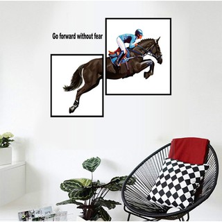 Transparent wall sticker สติ๊กเกอร์ติดผนัง Horse rider SK9192 (กว้าง90cm.xสูง60cm.)