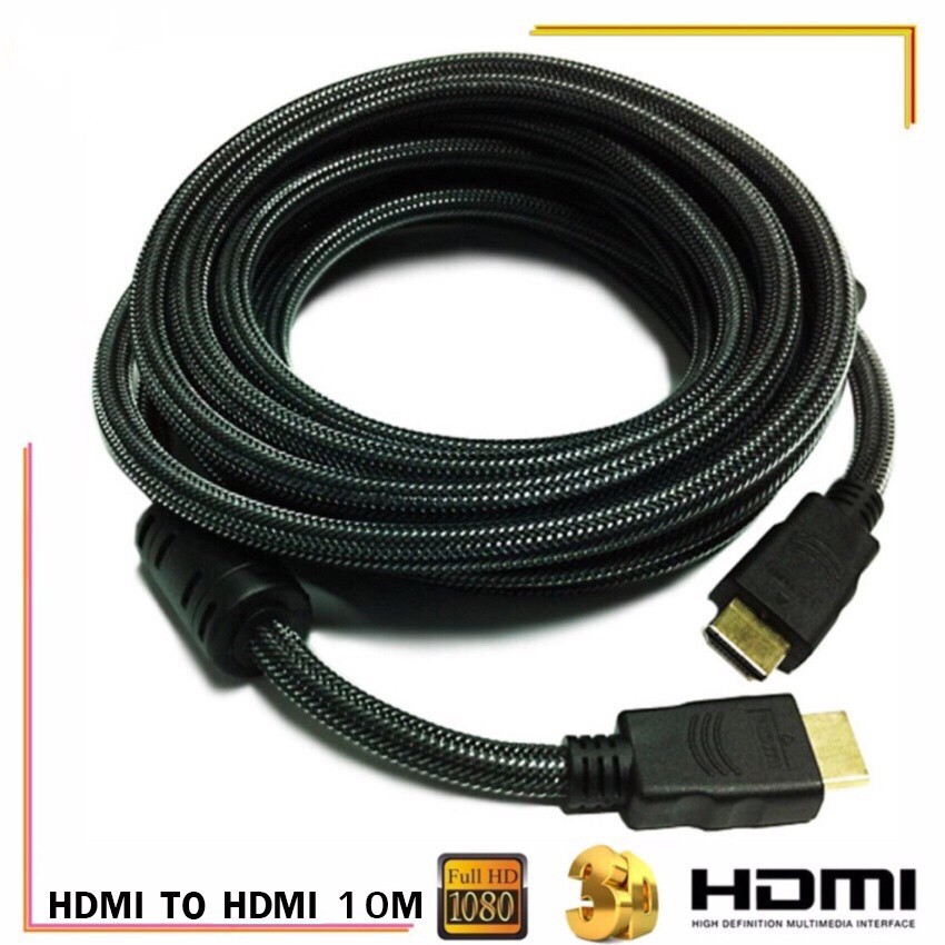 สาย TV HDMI 10 เมตร สายถักรุ่น HDTV 10M CABLE 3D FULL HD 1080P