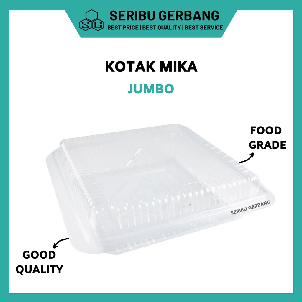 พลาสติก MIKA BOX CAKE BOLU CAKE 20X20 CLEAR PUDDING CONTAINER ขนาด 1