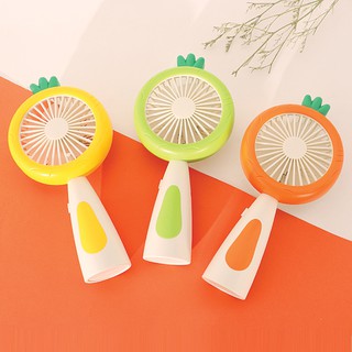 พัดลมพกพา สะดวก ปรับได้2ระดับสีสันสดใส สายชาร์จUSB ลมแรง แบตนาน mini fan