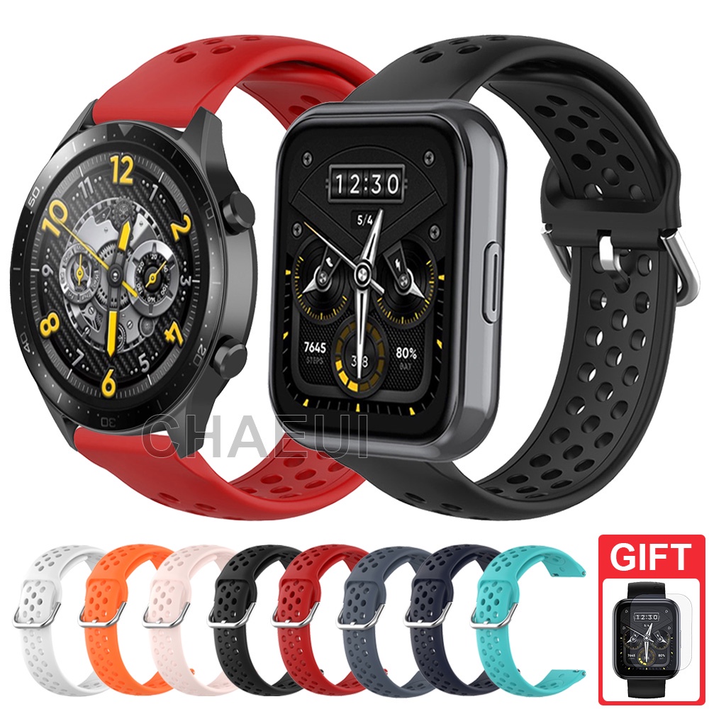 สายรัดซิลิโคนเปลี่ยนสายนาฬิกาสําหรับ Realme Watch 5 / 3 / 3 Pro / 2 / 2 Pro / S