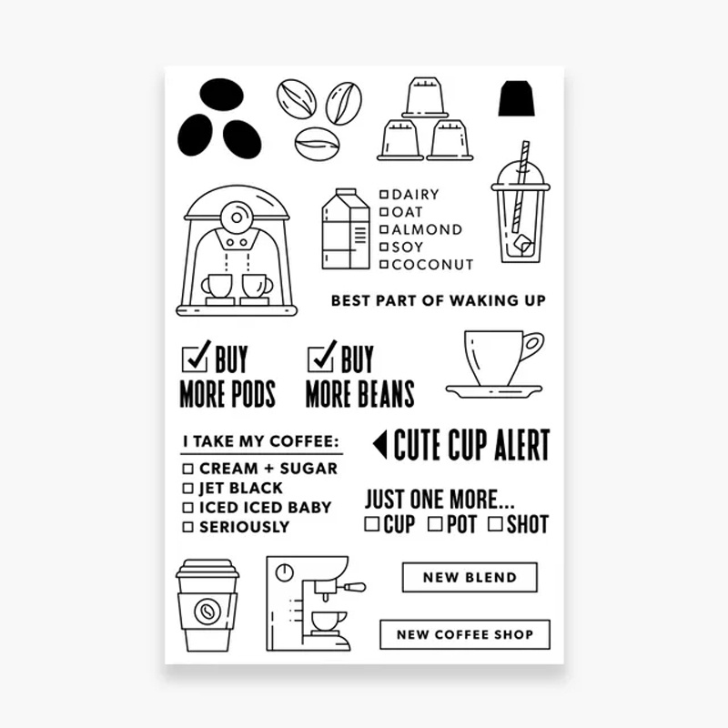 กาแฟซิลิโคนใสตรายางใส Cling ไดอารี่ Scrapbooking DIY