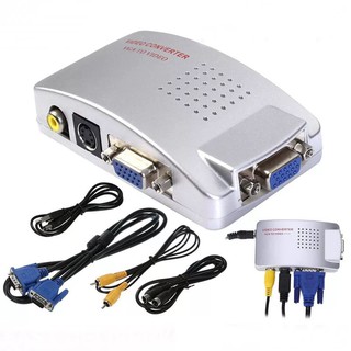 Universal PC NTSC PAL VGA To TV Composite Video RGB Converter AV RCA SVideoสัญญาณแปลงอะแดปเตอร์แปลงกล่อง