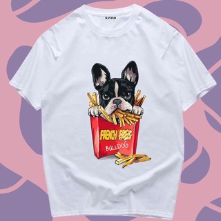 เสื้อยืดสกรีนลาย french bull 🍟 พร้อมส่ง✨