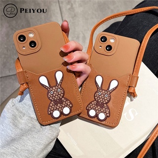 Fashion Rabbit For IPhone12 13 Pro Max Xs Max XR Xs X Camera Protection Phone Case for IPhone 12mini 13mini 7 8 6 6s Plus SE 2020 Shockproof Pebbled Back Cover