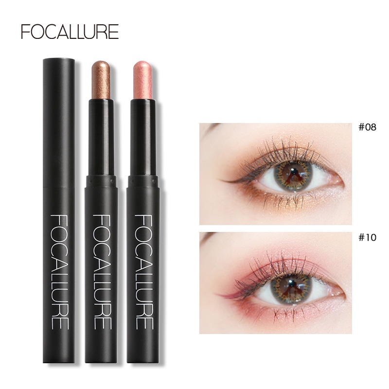 FOCALLURE อายแชโดว์ แบบแท่ง 12 สี กันน้ำ เม็ดสี ชิมเมอร์ไข่มุก