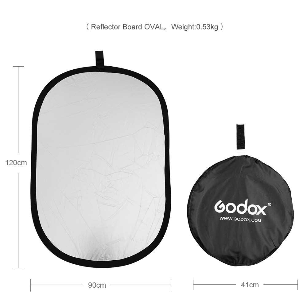 Godox 2 in 1 แผ่นสะท้อนแสง 90x120 ซม. แบบพกพา พับได้ สําหรับถ่ายภาพ #7