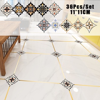 【Wholesale36】 PCS  Diagonal Stickers Self Adhesive Floor Tiles Ceramic PVC Stickers Floor sticker