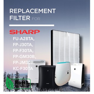 ไส้กรองเครื่องฟอกอากาศ Sharp FZ-F30HFE ใช้กับ FU-A28TA FP-J30TA FP-F30TA FP-GM30B-B FP-JM30B และ KC-F30TA-W